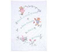 Jack Dempsey Stamped White Quilt Crib Top 40"X60"-Three Little Kittens