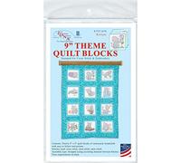 Jack Dempsey Themed Stamped White Quilt Blocks x 9-inch 1-Kittens, Other, Multicoloured, 13.97x21.59x1.27 cm