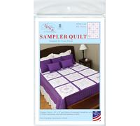 Jack Dempsey XX Star Sampler Quilt, 50/50 Cotton/Poly, White, by The Yard