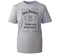 Jack Drink Daniel's Tennessee Whiskey T-Shirt - Party Bar Old No. 7 Logo Tee - Classic Bar Style Shirt Disco Top (HeatherGrey, M Years)