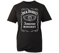 Jack Drink Daniel's Tennessee Whiskey T-Shirt - Party Bar Old No. 7 Logo Tee - Classic Bar Style Shirt Disco Top (Black, XL)