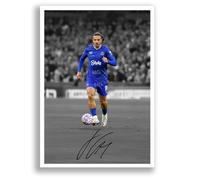 Jack Grealish Everton Signed Photo Poster Print Picture Display Framed Autograph Memorabilia for Football Fans Gift England (A3 Poster Only B+W)