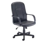 TC Office Jack II Leather Look Managers Chair, Executive Chair with Lock Tilt Mechanism, Black