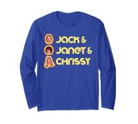 Jack & Janet & Chrissy Three's Company Roommate Faces Retro Long Sleeve T-Shirt