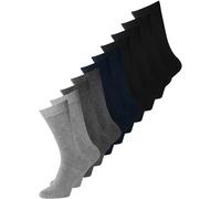 JACK & JONES 10 Pack Mens Socks Comfortable Crew Socks Multipack Walking Runnin