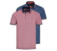 Jack & Jones 2-Pack Paulos Short Sleeve Polo Shirts - Multi, Rio Red, Size M, Men Rio Red