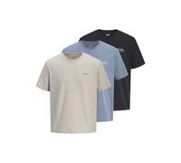 JACK & JONES 3 Pack Mens Short Sleeve T Shirts Crew Neck Cotton Casual Smart Tee Tops
