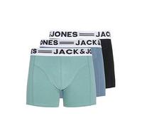 Jack & Jones 3 Pack Sense Logo Trunks, Blue, Size S, Men Blue