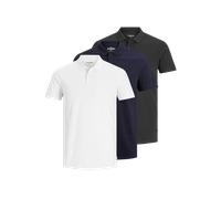 JACK & JONES 3pk Pure Cotton Polo Shirts White Mix