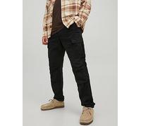 Jack & Jones Ace Tapered Fit Cargo Trousers - Black, Black, Size 28, Inside Leg Short, Men Black