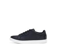 Jack & Jones &Amp; Faux Leather Lace Up Trainers - Black, Anthracite, Size 41, Men Anthracite