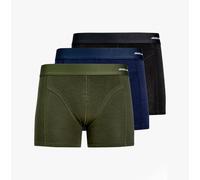 Jack & Jones BASIC BAMBOO Mens 3 Pack Trunks Forest Night - Green Viscose - Size Medium