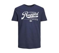 Jack & Jones Big Size Men's Printed Tee Shirt in Indigo 2XL - 6XL