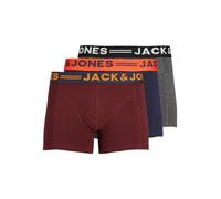 Jack & Jones Boxer Shorts Trunks 3 Pack Underwear Mid Length Blue Grey Burgundy