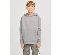 Jack & Jones Boys and Star Lettering Hooded Neck Sweatshirt in Ultimate Grey - Size 11-12Y