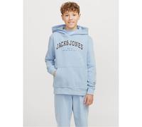 Jack & Jones Boys and Varsity Lettering Hooded Sweatshirt in Chambray Blue - Size 16Y