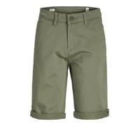 JACK & JONES Boys Chino Shorts Regular Fit Cotton Blend Summer Casual Smart Half Pants for Kids, Green Colour, Size- 12 Years