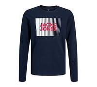 Jack & Jones Boys Jjecorp Logo Tee Play Ls O-Neck Noos Jnr T-Shirt, Blazer Navy, 164 UK