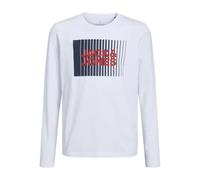 Jack & Jones Boys Jjecorp Logo Tee Play Ls O-Neck Noos Jnr T-Shirt, White, 176 UK
