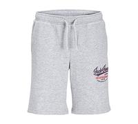 JACK & JONES Boys Sweat Shorts Elasticated Waist Regular Rise Kids Drawstrings, Light Grey Colour, UK Size 12 Years