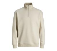 JACK & JONES Mens Jjebradley Half Zip Noos Sweatshirt, Cream, S UK