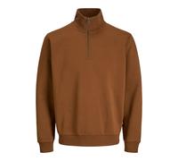 JACK & JONES Mens Male Sweatshirt Mit Halbem Reißverschluss Einfarbig Jjebradley Sweat Half Zip Noos, Monks Robe, XXL UK