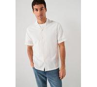Jack & Jones Breeze Lined Blend Resort Short Sleeve Shirt, White, Size L, Men White