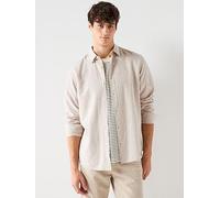 Jack & Jones Breeze Linen Blend Long Sleeve Shirt, String, Size 2Xl, Men Tring