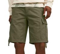 JACK & JONES Cargo Shorts, 100% Cotton Combat Knee Length Half Pants for Summer Outdoor Shorts for Men UK, Olive Night Colour, Size - M