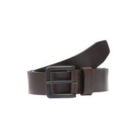 JACK & JONES Casual Genuine Leather Belt Classic Leather Waistband with Holes JACROMA, Colours:Dark Brown, Size:80