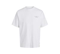 JACK & JONES Chad Branding Tee Shirt White - Short sleeves, Rubber print for a soft feel