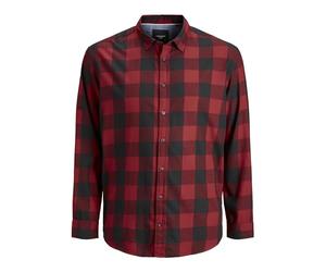 JACK & JONES Checked Shirt Plus Size Red 3X_l | Loose Fit, Plain, Long Sleeves, Casual, Maximum temperature 40°C normal process
