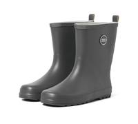 JACK & JONES Children's Wellington Boots - Waterproof Rain Boots Made of Natural Rubber - Non-Slip & Comfortable with Reflector at the Back - Pull-On Boots for Boys & Girls - Outdoor & School, Asphalt