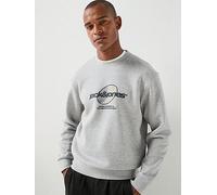 Jack & Jones Club Branding Crew Sweat, Light Grey Melange, Size M, Men Light Grey Melange