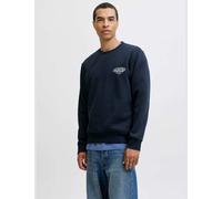 JACK & JONES Cotton Blend Crew Neck Sweatshirt Navy