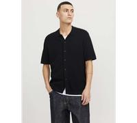 JACK & JONES Cotton Rich Knitted Shirt Black