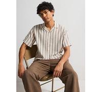 Jack & Jones Enzo Stripe Resort Shirt - Moonbeam, Moonbeam, Size M, Men Moonbeam