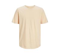 JACK & JONES Essential Tee Round Neck Short Sleeve Cotton Top Regular Cut JJEBASHER, Colours:Orange, Size:XS