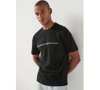 Jack & Jones Fusion Chest Branding T-Shirt, Black, Size M, Men Black