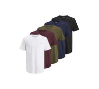 Jack & Jones Men's T-shirt Jprblabrody Short Sleeve Crew Neck 5-pack Multicolor Navy XS