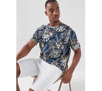 Jack & Jones Honolulu Aop Printed T-Shirt, Navy Blazer, Size L, Men Navy Blazer