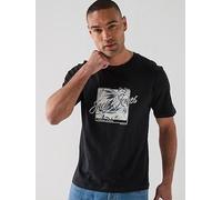 Jack & Jones Honolulu Graphic T-Shirt, Black, Size M, Men Black