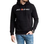 JACK & JONES Hooded jumper for men - sizes S to 3XL - variety of designs and colours for fashion-conscious men, 054 Black Print Black, XL
