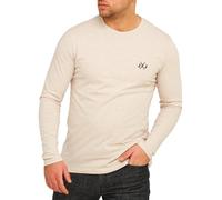 JACK & JONES Infinity Men's Long-Sleeved Shirt Rise Infinity O-Neck T-Shirt, beige, L