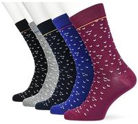 JACK & JONES Men's Jacbirdeye Socks Pack of 5, Grey Melange/Pack:Purple Portion-Navy Blazer-Nautical Blue-Black, One Size