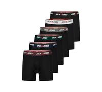 JACK & JONES JACCORP Men's Boxer Shorts Long Leg Cotton Elastic Plus Size Underwear Retro Shorts Black Red Green Blue Grey S M L XL XXL 3XL 4XL 5XL 6XL 7XL 8XL, black detail/pack 5, M