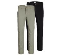 Jack & Jones JACK&JONES Mens Multi-Pack Pants, Marco Paspel Pockets Low Rise Chinos, 2 Pack - Multicolour Cotton - Size 28W/32L