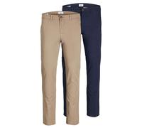 Jack & Jones JACK&JONES Mens Multi-Pack Pants, Marco Paspel Pockets Low Rise Chinos, 2 Pack - Multicolour Cotton - Size 30W/30L