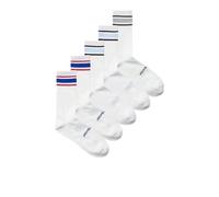 JACK & JONES Men's Jacmoscow Tennis Socks 5 Pack, White, One Size (pack of 5)