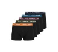 JACK & JONES Mens 5 Pack Trunks Underwear, Soft Cotton Stretch Boxer Shorts, Black Colour, UK Size -M